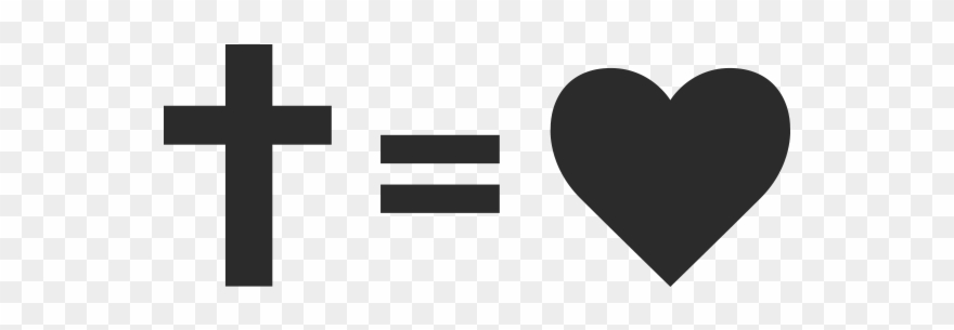 Cross Equals Love Black And White Clipart