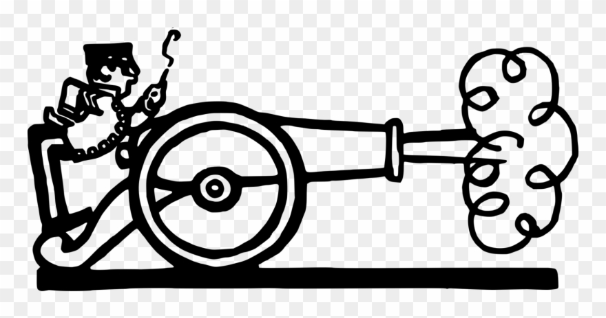 Download Cannon Drawing Soldier - Clipart Cannon - Png Download
