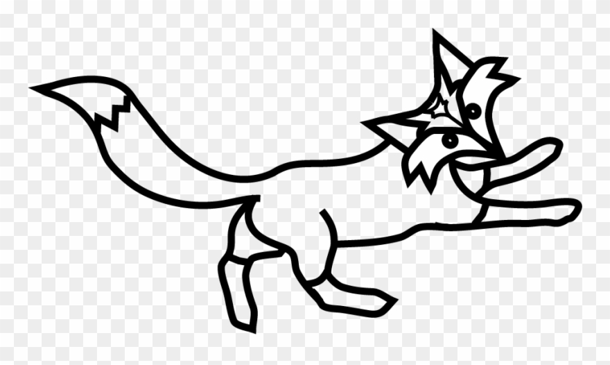 Fox Only - Line Art Clipart