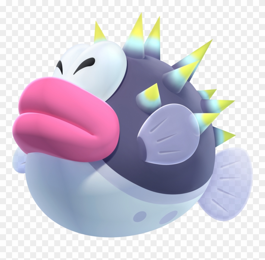 Porcupuffers Are Fully-grown Purple Cheep Cheeps - Enemigos De Mario Bros Wii Clipart