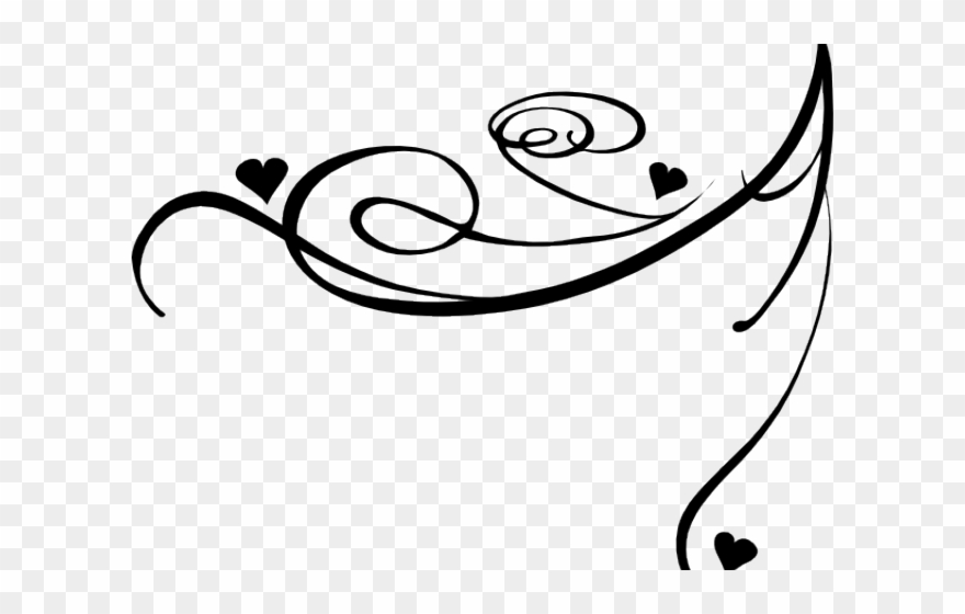 Flourish Clipart Curly Cue - White Swirls No Background - Png Download