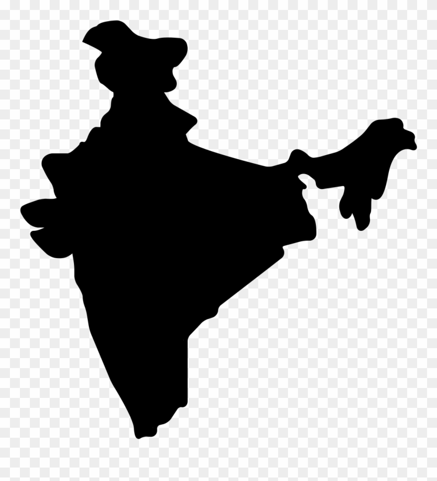 Language - India Map Vector Png Clipart