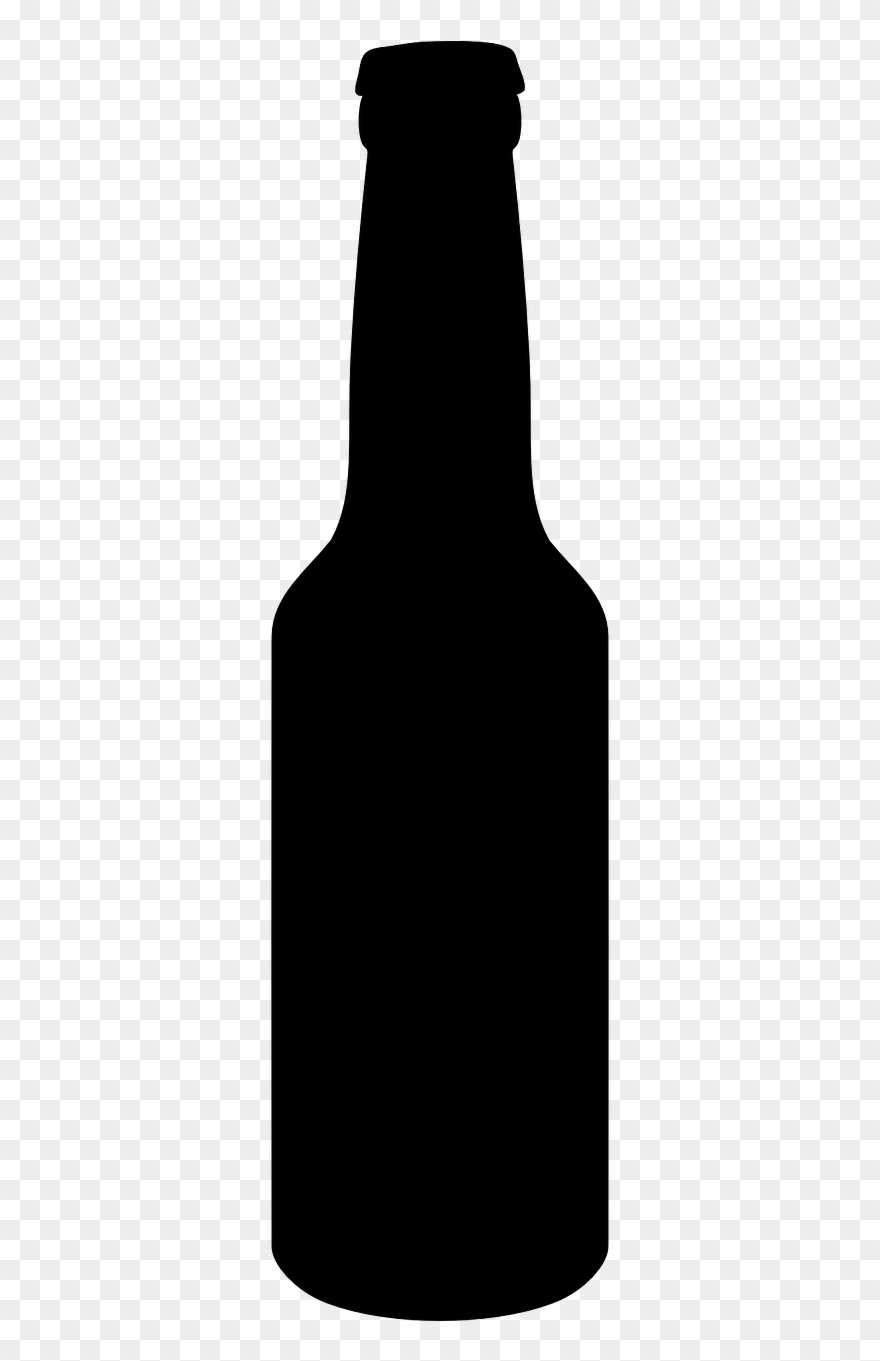 Picture Freeuse Download Beer Bottle Clipart Black - Black Beer Bottle Silhouette - Png Download