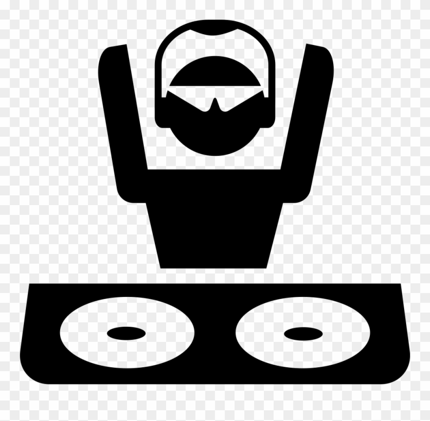 Disc Jockey With Shades And Headphones At - Dj Booth Icon Clipart