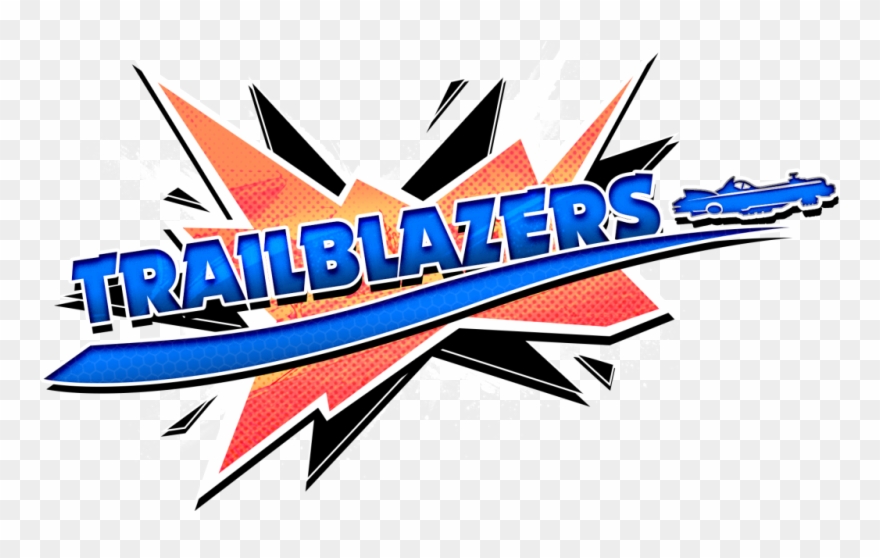 Rocket To The Finish Line Retro Futuristic Co Op Racer - Trailblazers Game Logo Clipart