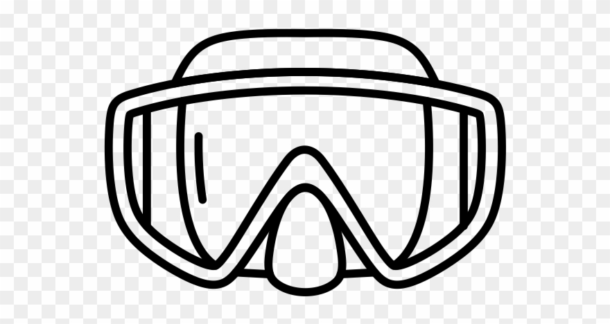Dive Mask - Line Art Clipart