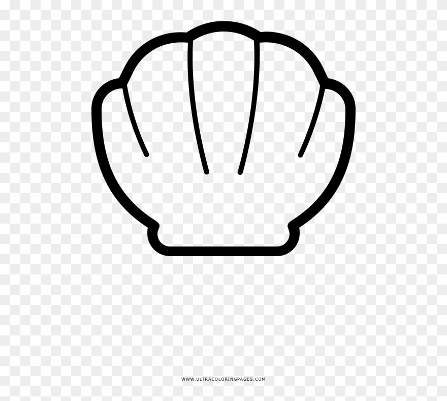 Clam Coloring - Line Art Clipart