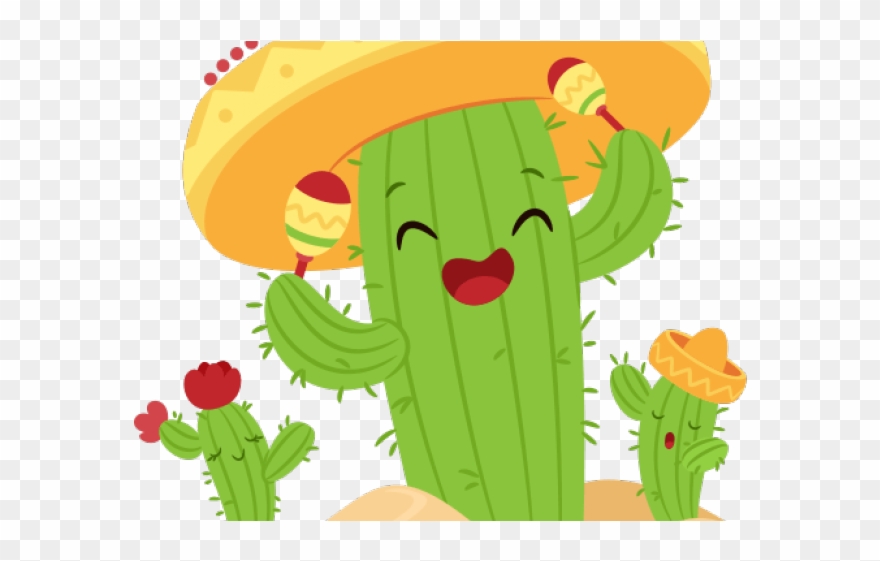 Llama Clipart Fiesta - 仙人掌 卡通 Png Transparent Png
