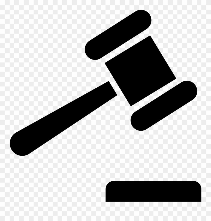 The Icon Is A Simple Line Drawing Of A Gavel Facing - Bid Icon Png Clipart