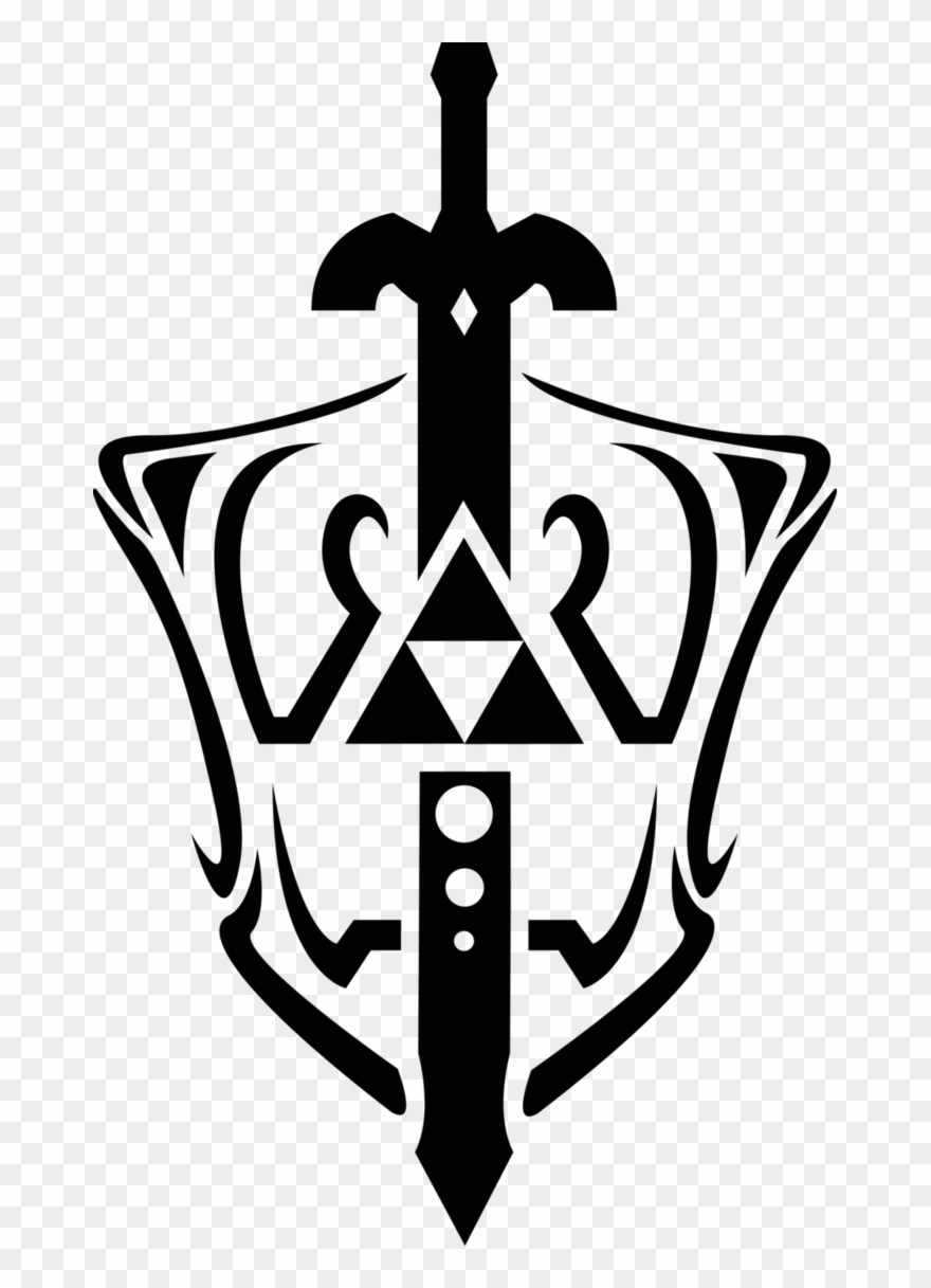 Master Sword Cliparts - Triforce And Master Sword - Png Download