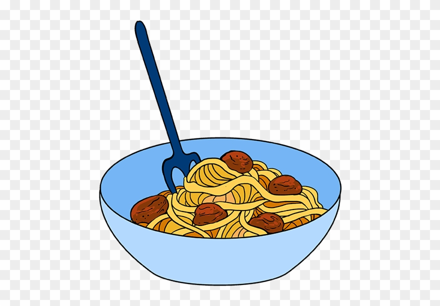 How To Draw Spaghetti - Draw A Plate Of Spaghetti Clipart