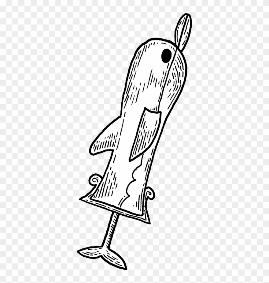 Magiespada Delfín - Line Art Clipart