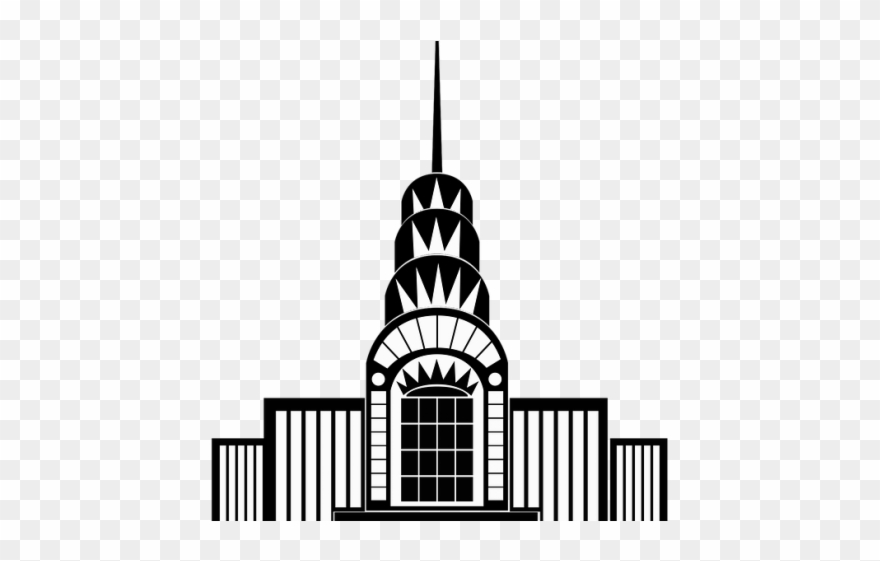 Skyscraper Clipart Bangunan - Buildings Art Deco Illustration - Png Download