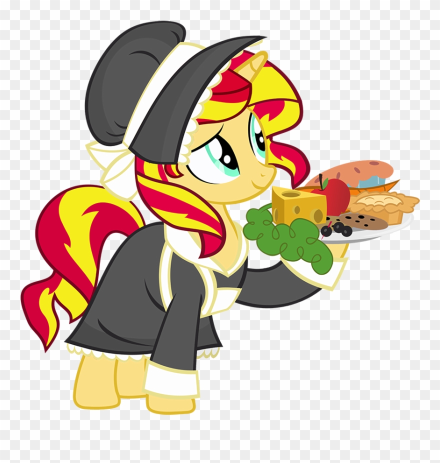 Apple Artist Pixelkitties Bonnet Cheese Clothes - Sunset Shimmer Thanksgiving Clipart