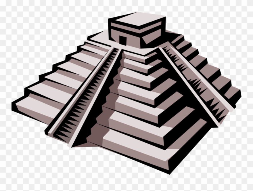 Vector Illustration Of Ancient Mayan, Aztec, Or Inca - Mayan Temple Clipart - Png Download
