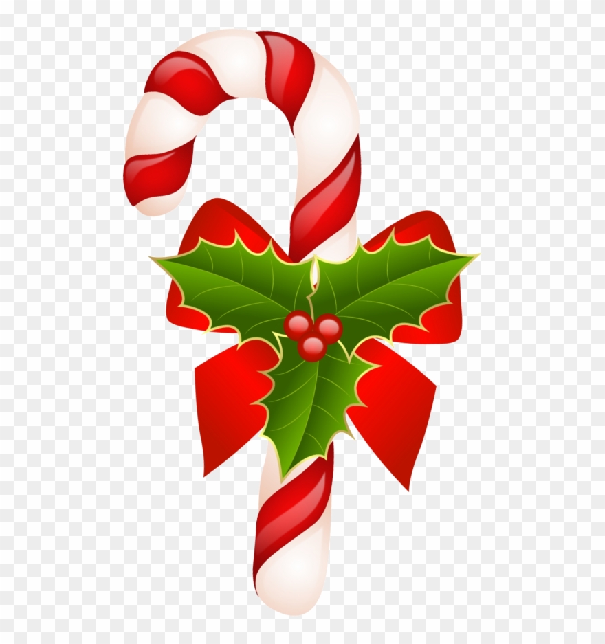 There Was Almost A Chance That We'd Have To Give Out - Candy Cane With Holly Clipart