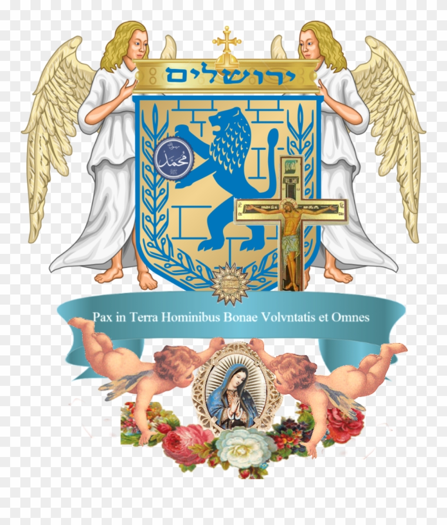 Jv Agnvs Dei Verbvm Dei Aga Khan V - Emblem Of Jerusalem Square Sticker 3" X 3&quo Clipart