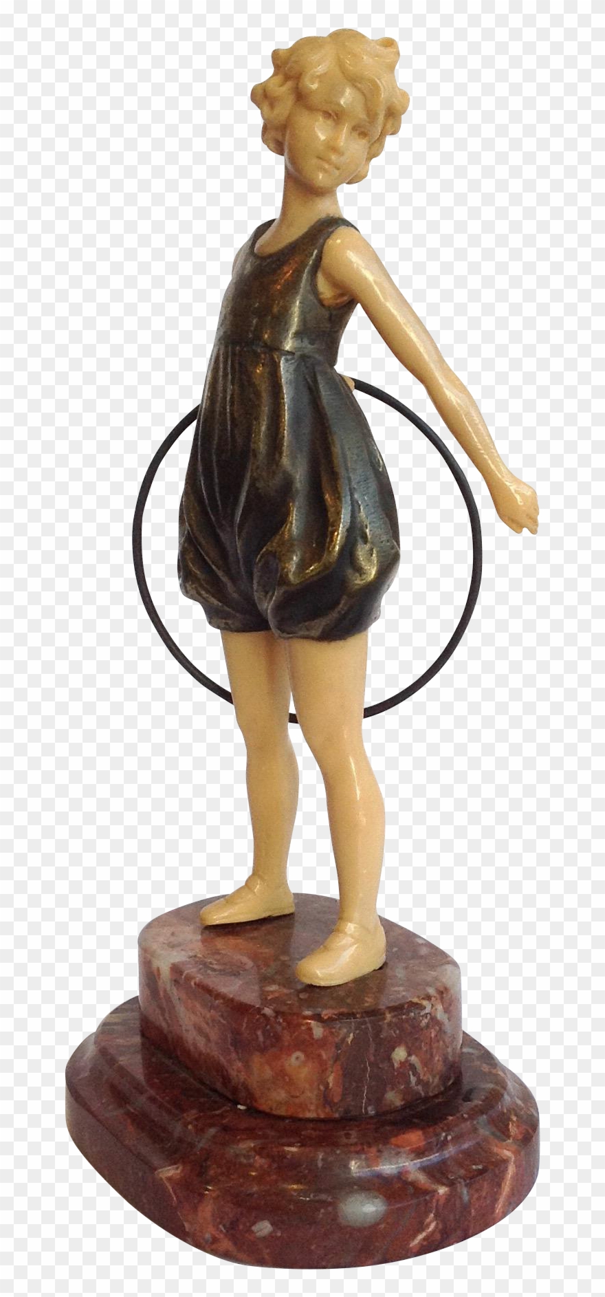 Art Deco Girl With Hoop Celluloid And Marble Clipart