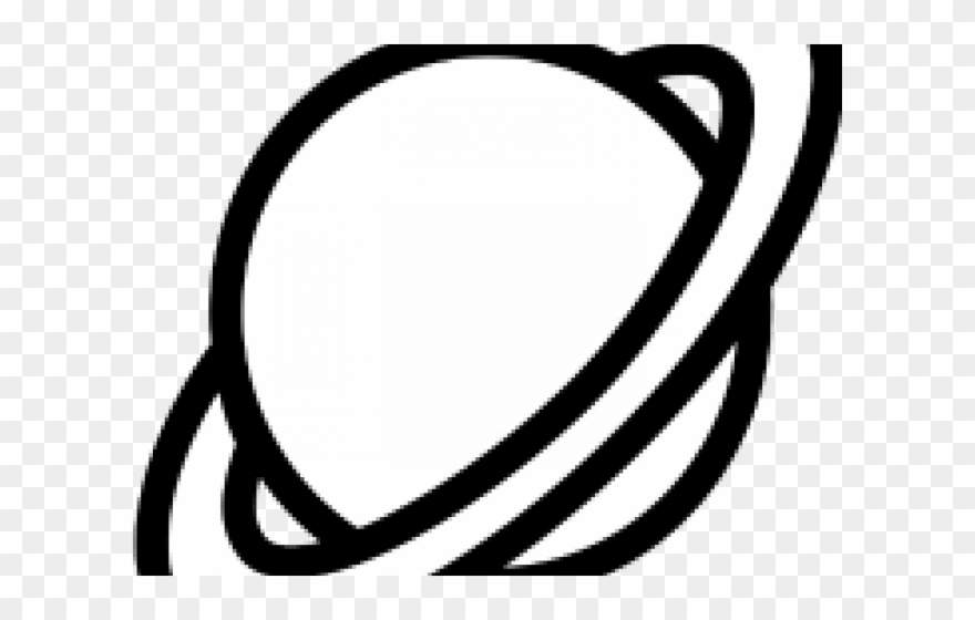 Planets Clipart Galaxy - Planet Cartoon Black And White - Png Download