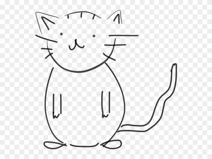 Fileblack And White Cat Sketch - Black And White Sketch Of Cat Clipart