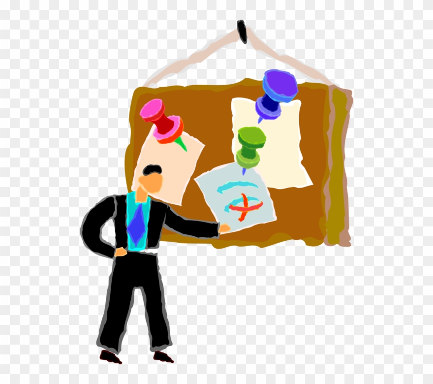 Posting Messages On Bulletin - Illustration Clipart