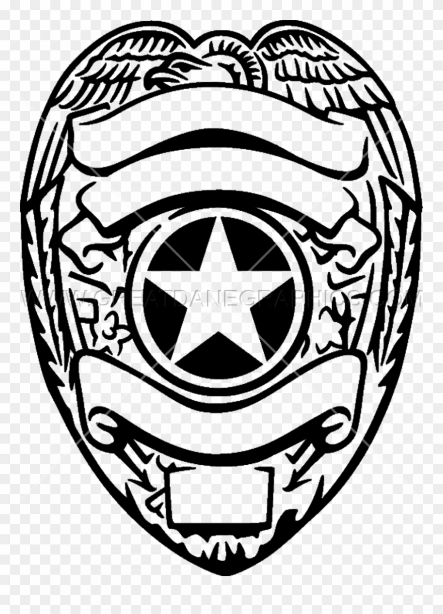 Silver Police Badge Badge, Tattoo Ideas, Bird, All - Black And White Police Badge Clipart