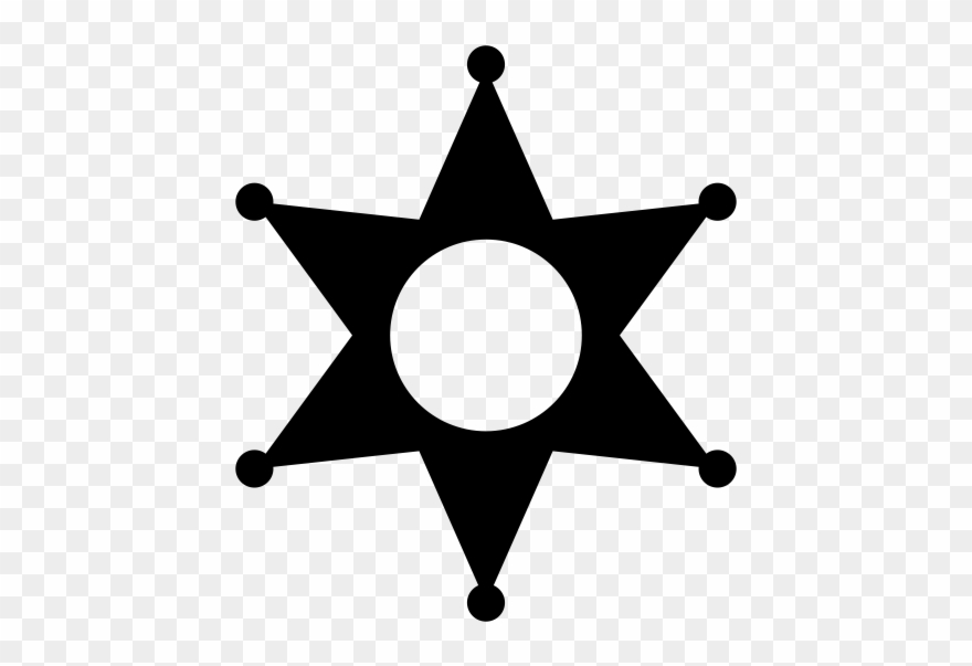 Sheriff Star Rubber Stamp - Wild West Icons Clipart