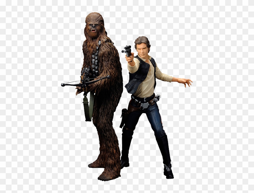 Clip Art Library Star Wars Artfx Statue - Figurine Han Solo Chewbacca - Png Download