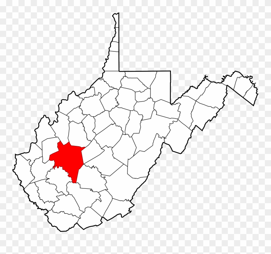 Map Of West Virginia Highlighting Kanawha County - Map Of West Virginia Sistersville Clipart