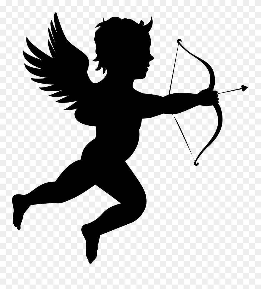 Onlinelabels Clip Art - Cupid Silhouette Png Transparent Png