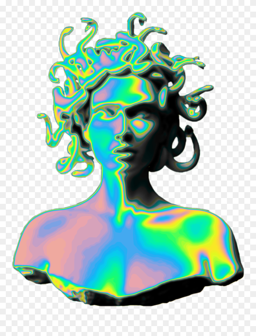 Holo Holographic Vaporwave Aesthetic Medusa Sculpture - Gorgon City - Sirens (music Cd) Clipart