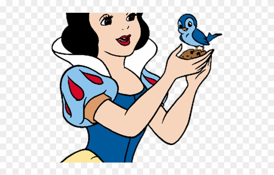 Snow White Clipart Logo - Snow White Holding Bird - Png Download