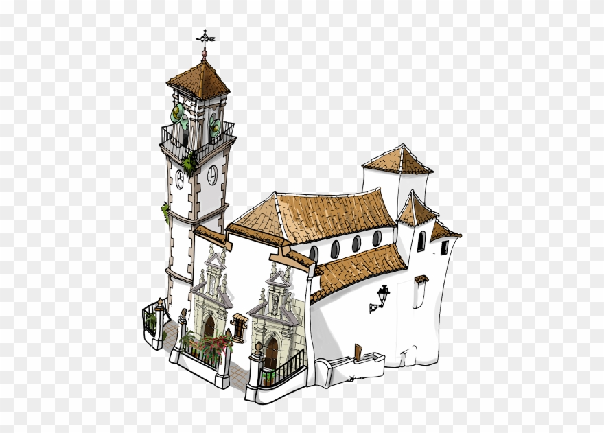 La Iglesia De Ntra - Sur De Romero Grazalema Clipart