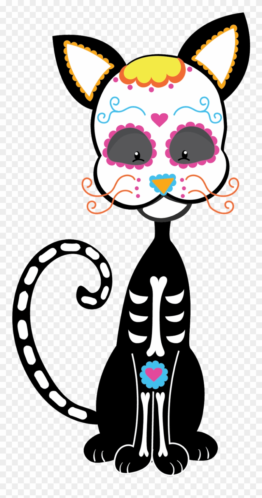 Coloring Calaveras And Alebrijes Can Be An Appropriate - Gato Dia De Muerto Png Clipart
