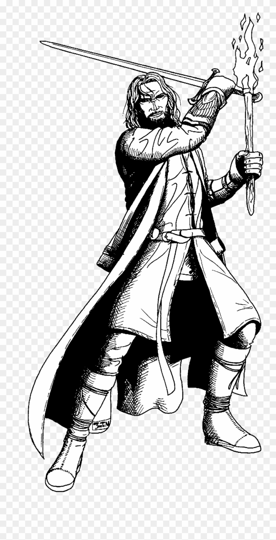Lord Of The Rings Aragorn Coloring Page, Printable - Lord Of The Rings Aragorn Coloring Pages Clipart