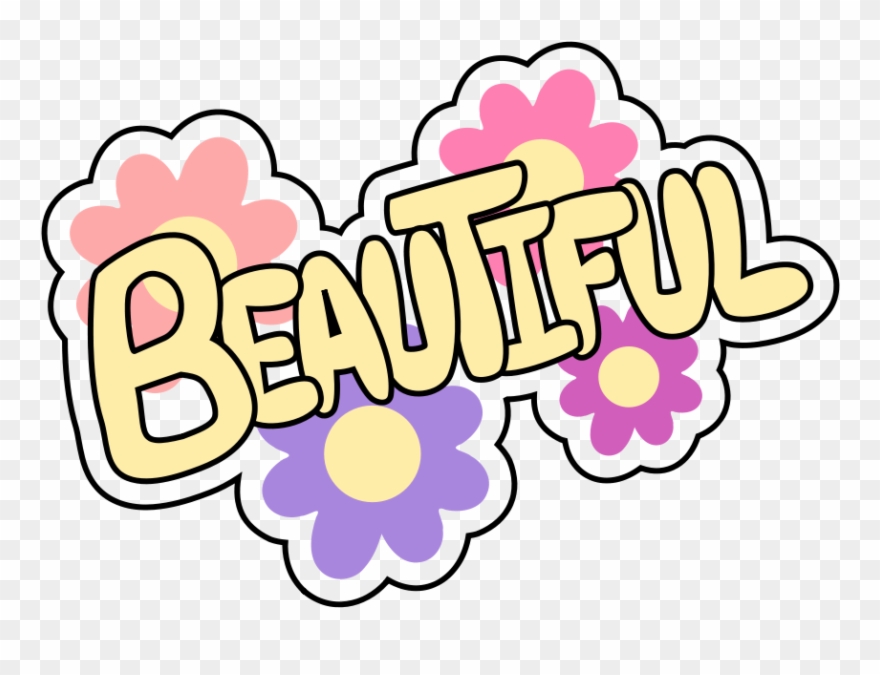 Beautiful Clipart - Beautiful With Flowers Shower Curtain - Png Download