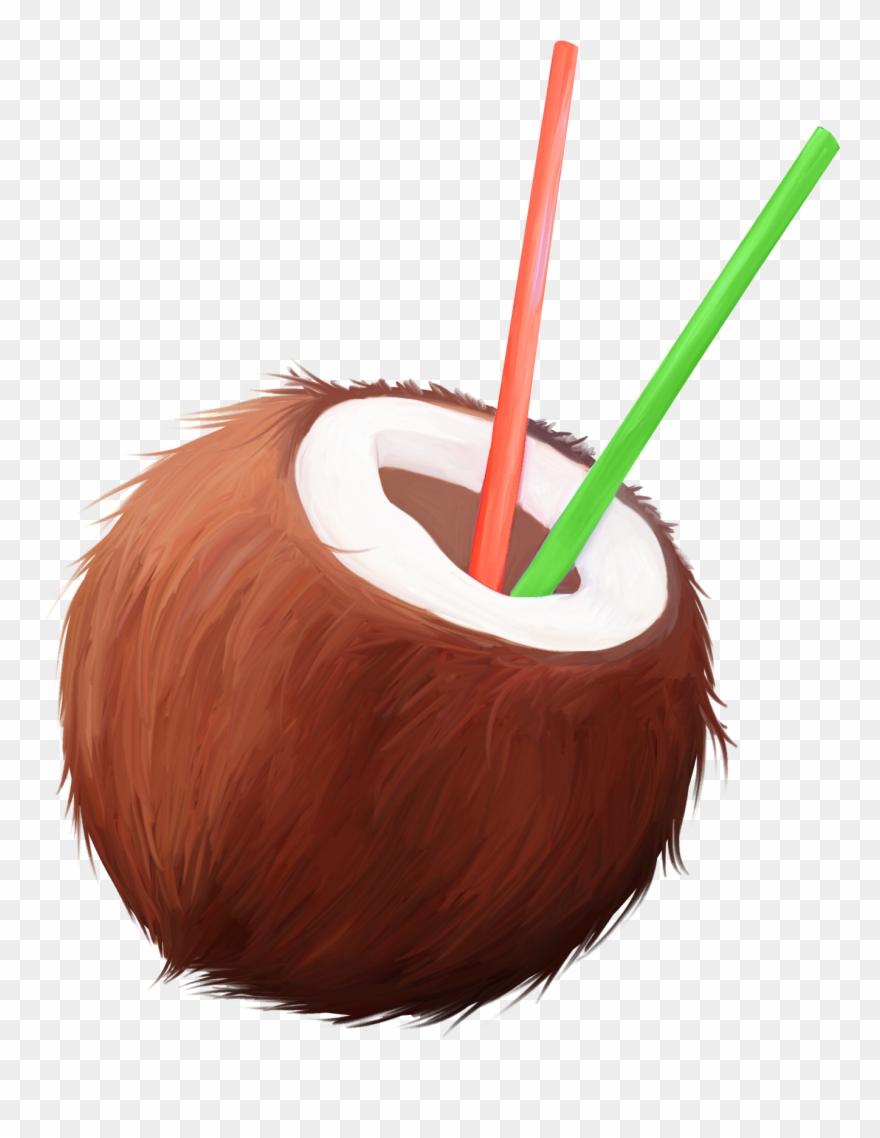 Coconuts Vector Coconut Drink Picture Black And White - Coconut Cartoon Png Clipart