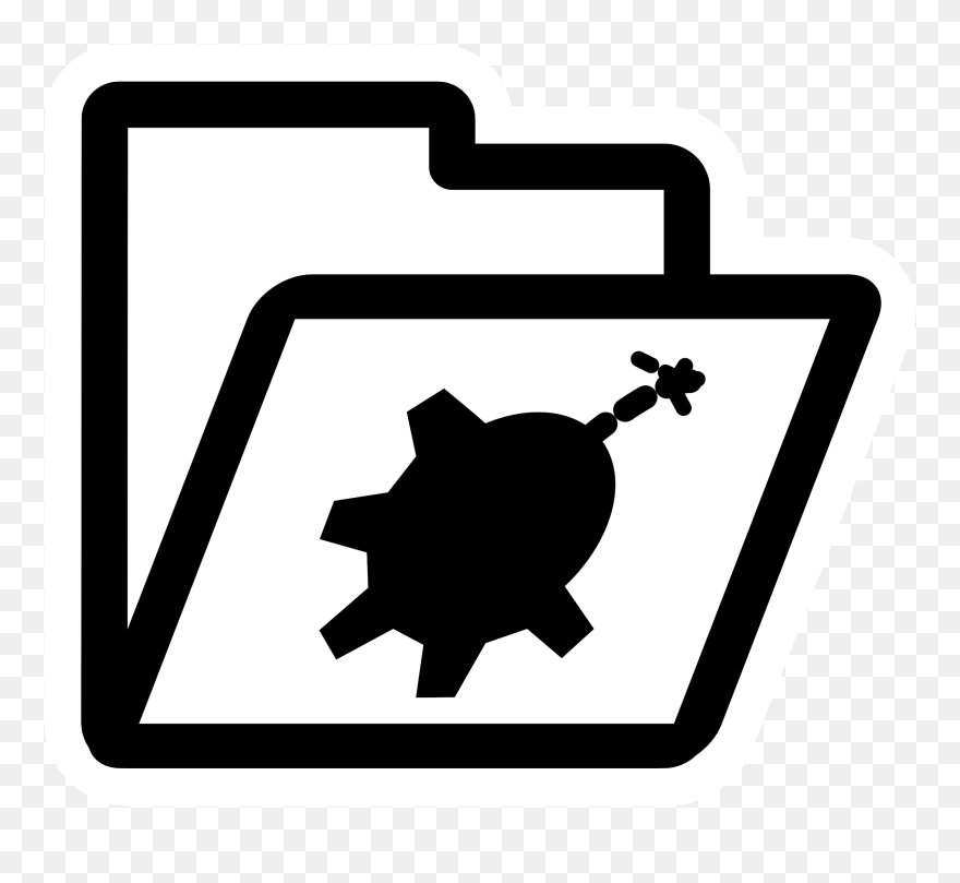 Computer Icons Document Symbol - Black And White File Folder Clipart - Png Download