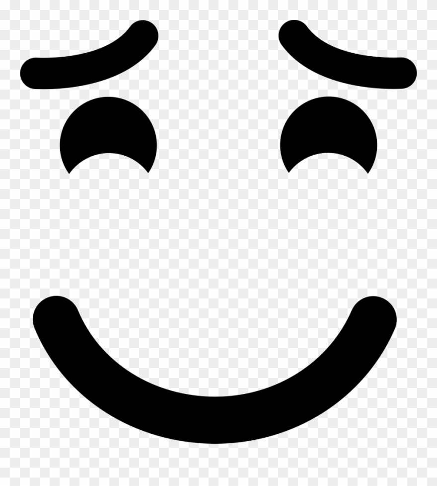 Smiling Emoticon With Raised - Emoticons Eyes Free Png Clipart