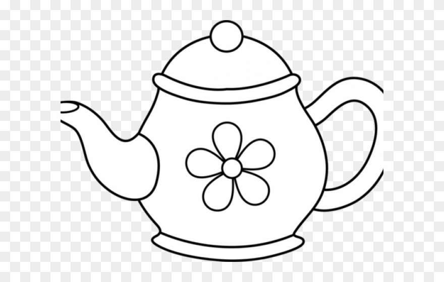 Monochrome Clipart Teapot - Tea Pot Clip Art - Png Download