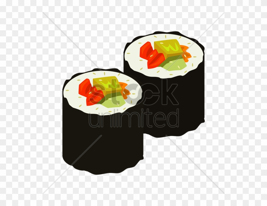 Sushi Roll Vector Clipart Asian Cuisine Sushi California - Sushi Roll Vector - Png Download