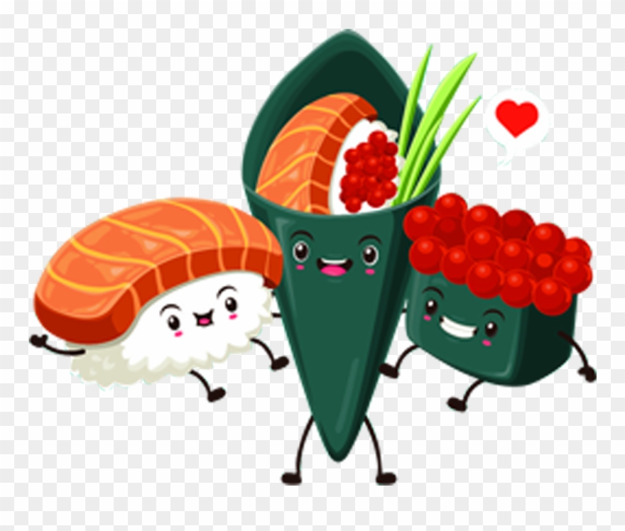 Japanese Cuisine Cartoon - Clipart Sushi Png Transparent Png