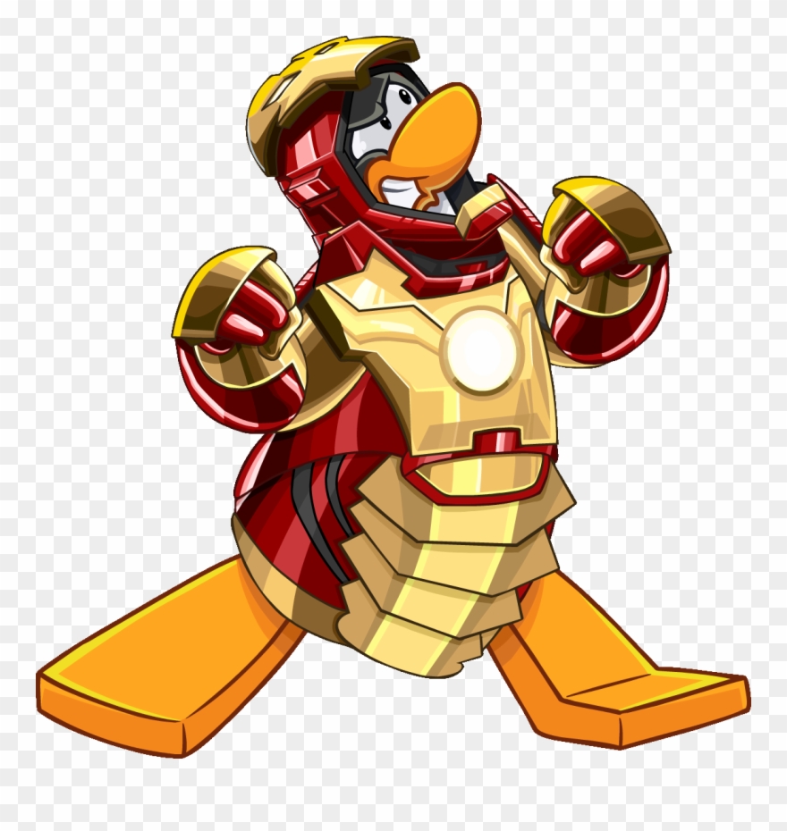 Penguin Wearing Ironman 3 Mark 42 Armor - Club Penguin Iron Man Clipart