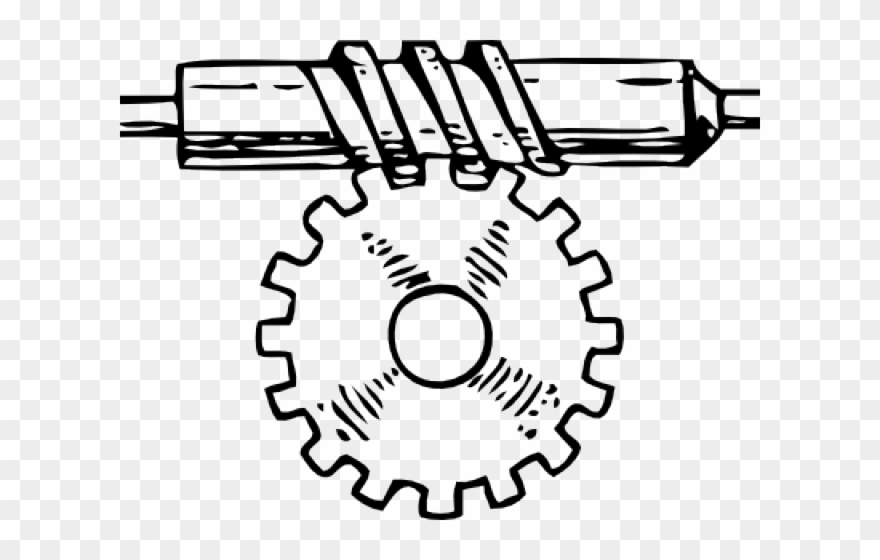 Gears Clipart Line Art - Worm Gear Clipart - Png Download