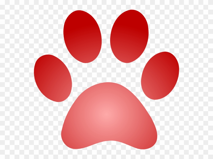 Red Paw Print Png - Red Dog Paw Clipart Transparent Png