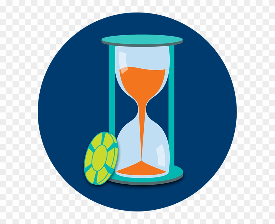 An Hour Glass With A Chip Leaning Against It - Illustration Clipart