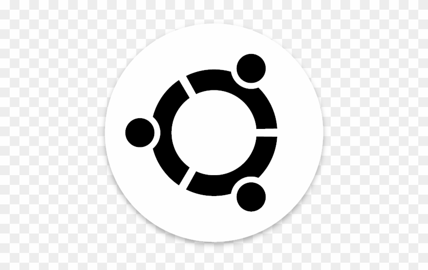 Ubuntu Circle White Black Sticker Unixstickers - Ubuntu Logo White Png Clipart