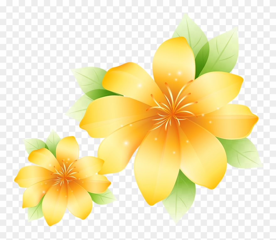Large Yellow Flower Clipart - Yellow Flowers Images Clipart - Png Download