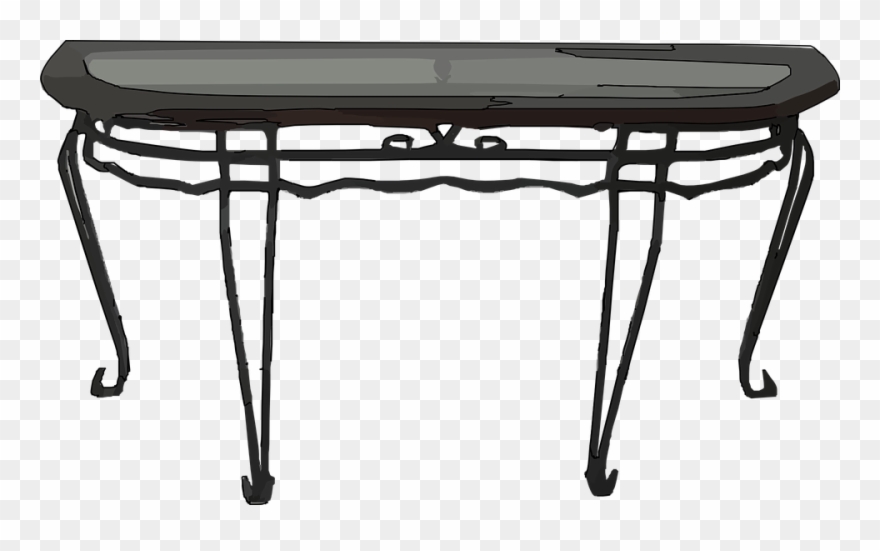 Table Furniture Glasstop - Clip Art Transparent Table - Png Download