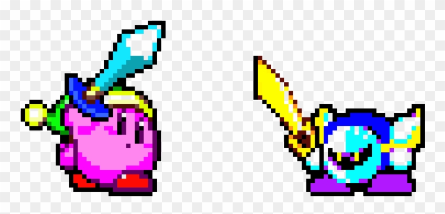 Sword Kirby Vs Meta Knight - Sword Kirby Pixel Art Clipart
